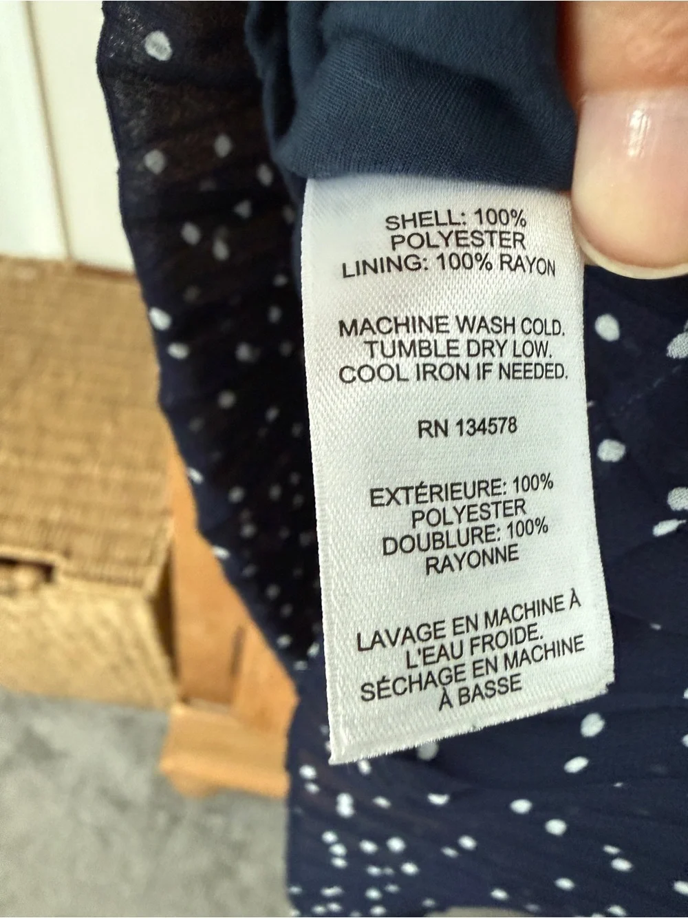 Girls Vineyard Vines Navy Dress with White Dot Pleats